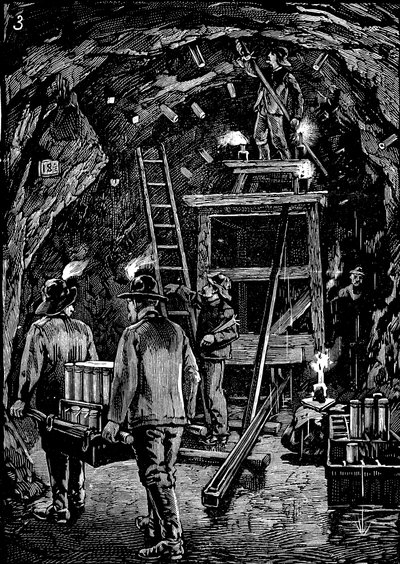 Explodindo a rocha da inundação, 1885 de Unbekannt