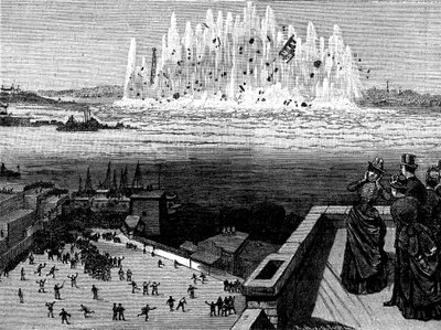 Explodindo Flood Rock, 1885, 1886. de Unbekannt