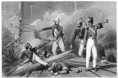 Explodir o portão de caxemira em Nova Deli, 1857, c1860 de Unbekannt