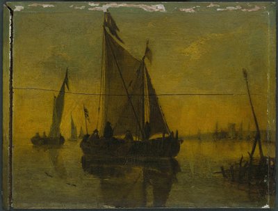 Barcos em um estuário, século XVII. de Unbekannt