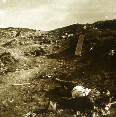Corpo, trincheiras na linha da frente, Somme, norte da França, c1916-c1918 de Unbekannt
