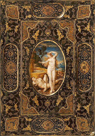 Capa do livro, couro pintado, final do século 16 de Unbekannt