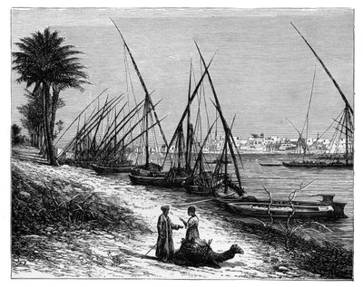 Boulak no rio Nilo, Cairo, Egito, c1890 de Unbekannt