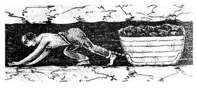 Putter de menino arrastando um trenó de carvão ao longo de uma costura estreita, South Wales, 1848 de Unbekannt