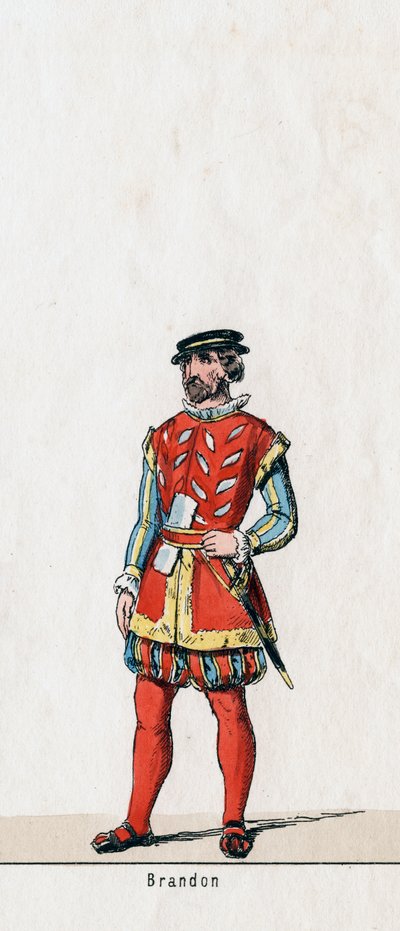 Brandon, figurino da peça de Shakespeares, Henrique VIII, século XIX de Unbekannt