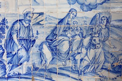 Brasil, Bahia, Salvador : Azulejo na igreja do Bonfim : o vôo para o Egito de Unbekannt