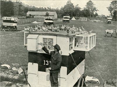 Pombos britânicos na França: Lofts puxados a cavalo, 1919. de Unbekannt
