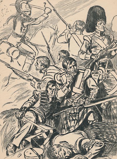 Soldados britânicos na batalha de Waterloo, c1907 de Unbekannt