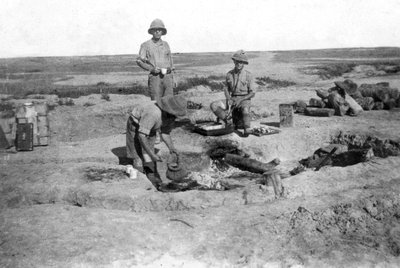 Companhia britânica do exército C que cozinha, Mesopotâmia, Primeira Guerra Mundial, 1918 de Unbekannt