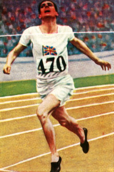 Atleta britânico Douglas Lowe vencendo os 800 metros no Atletismo, 1928. de Unbekannt