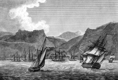 Transporte britânico fora de Santa Helena, 1817 de Unbekannt