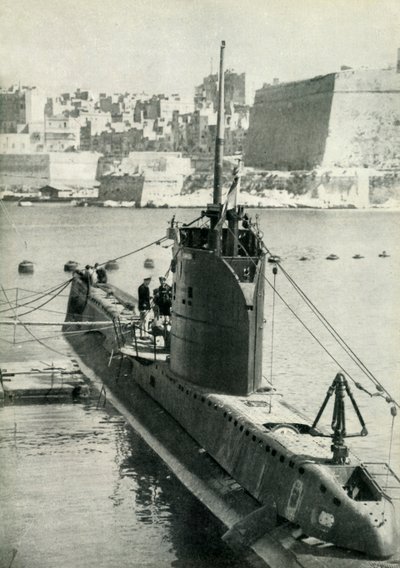 Submarino britânico em Malta, Segunda Guerra Mundial, 1945. de Unbekannt