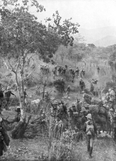 Tropas britânicas no mato nas fronteiras da África Oriental Alemã, Primeira Guerra Mundial, 1915 de Unbekannt