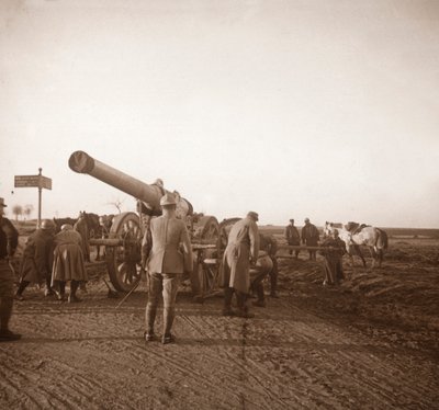 Artilharia pesada quebrada, Somme, norte da França, c1914-c1918 de Unbekannt
