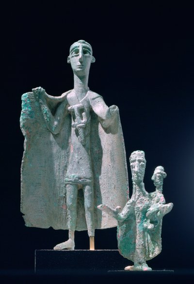 Estatutos de bronze de mãe e filho, cultura Nuragici, Siniscola, Sardenha, séculos IX a VI aC de Unbekannt