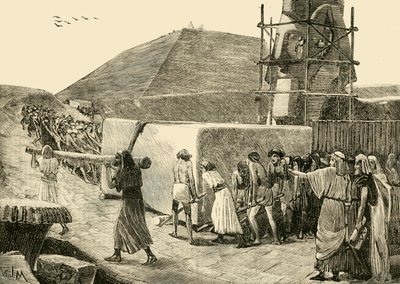 Construindo uma pirâmide, 1890. de Unbekannt