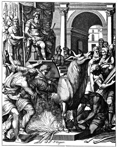 Touro de Phalaris, tirano de Agrigentum, Sicília, c570 aC Século XVI de Unbekannt