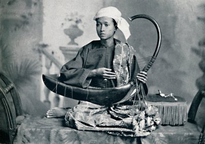 Tocador de harpa birmanês, 1902 de Unbekannt