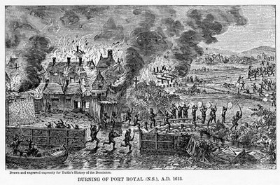 Queima de Port Royal Nova Scotia, AD 1613, 1877 de Unbekannt