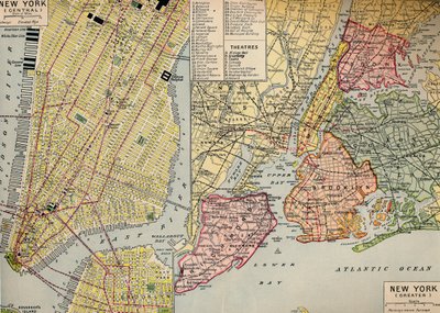 Centro de negócios de Nova York, no extremo oeste de Manhattan e arredores, c1930s de Unbekannt