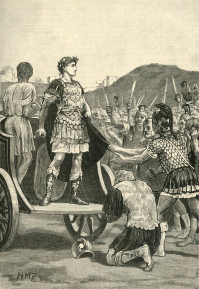 César dirigindo-se às legiões de descontentes no campus Martius, 1890. de Unbekannt
