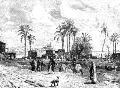 Cairo visto da margem esquerda do Nilo, 1881 de Unbekannt