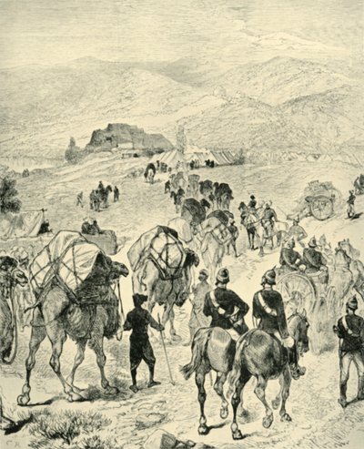 Acampamento do general Roberts em Thal, no rio Kuram, 1901. de Unbekannt
