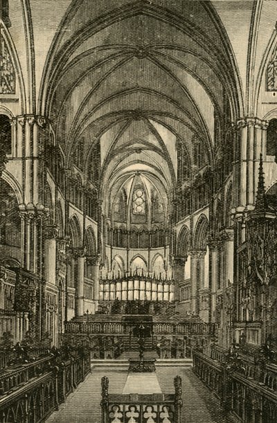 Catedral de Canterbury - o coro, 1898. de Unbekannt