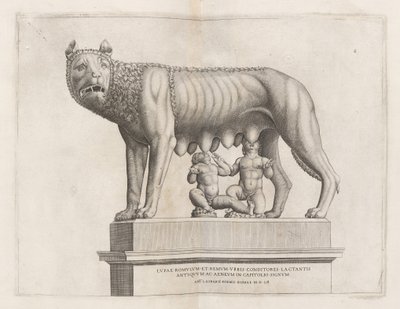 Lobo Capitolino com Rômulo e Remo, 1552. de Unbekannt