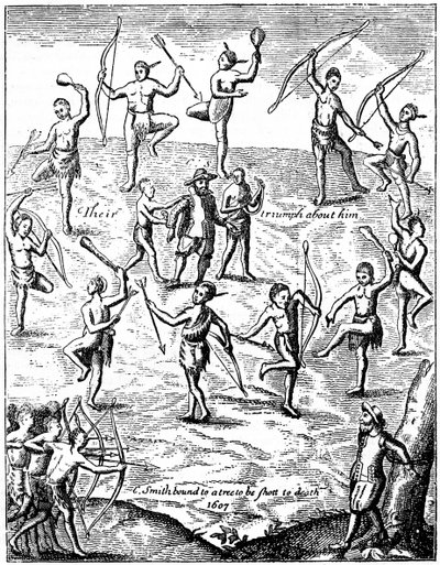 Capitão John Smith feito prisioneiro pelos índios, Virgina, 1607 c1880 de Unbekannt