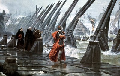 Cardeal Richelieu no cerco de La Rochelle, 1628, início do século XX de Unbekannt