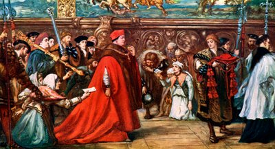 Cardeal Wolsey, em procissão para Westminster Hall, 1887, c1920 de Unbekannt