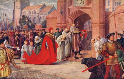 Cardeal Wolsey possivelmente entrando no Palácio de Hampton Court, 1917 de Unbekannt