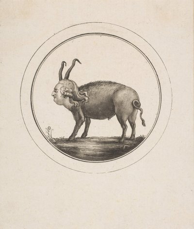 Caricatura mostrando Louis XVI como um Carneiro, século XVIII. de Unbekannt