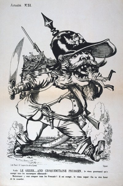 Caricatura de Guilherme I da Prússia, guerra franco-prussiana, 1870-1871. de Unbekannt