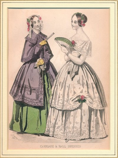 Carruagem e vestidos de baile, séc. de Unbekannt