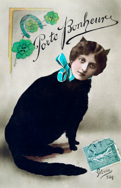 Leve a felicidade, cartão postal francês, c1900 de Unbekannt