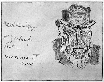 Desenho animado representando o líder dos bôeres Paul Kruger como maori, 1900 de Unbekannt
