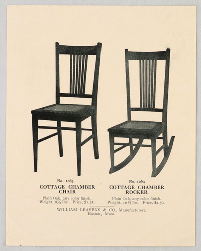 Ilustração do Catálogo, Desenhos para Cadeiras, 1904-05 de Unbekannt