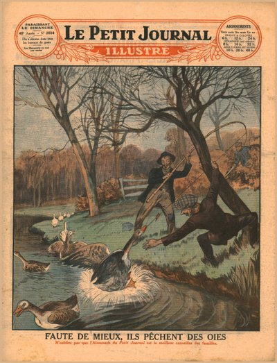 Pegar gansos com uma vara de pescar, 1929. de Unbekannt