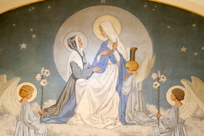 Catherine Laboure e Virgem Maria. Fresco. Capela de Nossa Senhora da Medalha Milagrosa. Paris DR de Unbekannt