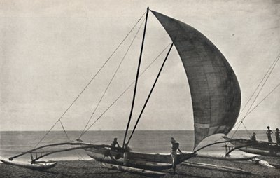 Barco de pesca no mar de Ceilão com estabilizador, 1926 de Unbekannt