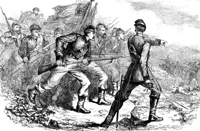Carga dos Federais em Corinto, Guerra Civil Americana, c1880 de Unbekannt