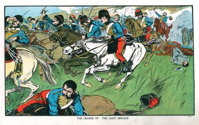 Carga da Brigada Leve em Balaclava, Guerra da Criméia, 25 de outubro de 1854, início do século XX de Unbekannt
