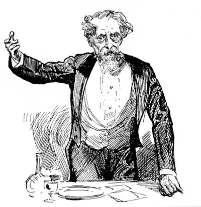 Charles Dickens dando um discurso depois do jantar, c1860s de Unbekannt