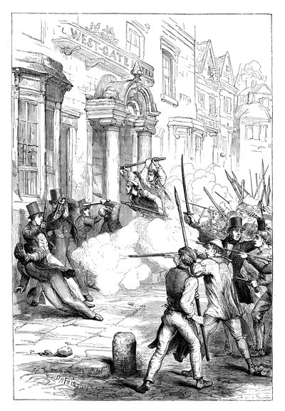 Revoltas cartista em Newport, Monmouthshire, 1839 c1895 de Unbekannt