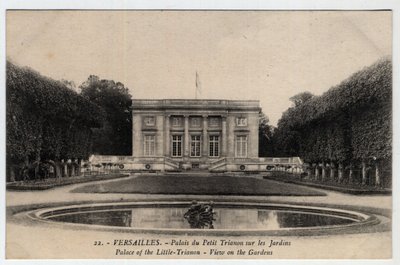 Chateau de Versailles: vista exterior do Palácio do Trianon dos Pares nos Jardins - Cartão postal nos finais do século XIX-20 de Unbekannt
