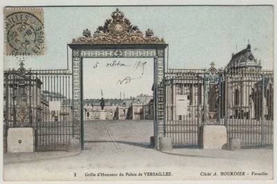 Chateau de Versailles: grelha de honra - Cartão Postal datado de 1905 de Unbekannt