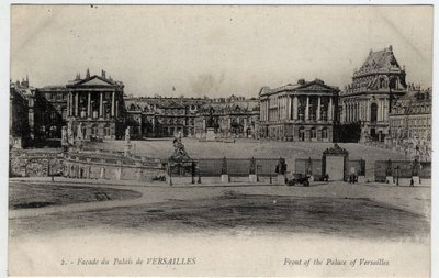 Chateau de Versailles: vista da fachada - Cartão postal no final do século XIX - início do século XX de Unbekannt