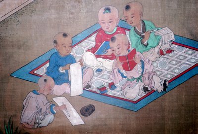 Crianças brincando, pintura japonesa, século XVIII de Unbekannt